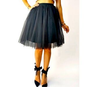 Black Tulle mini skirt  Small